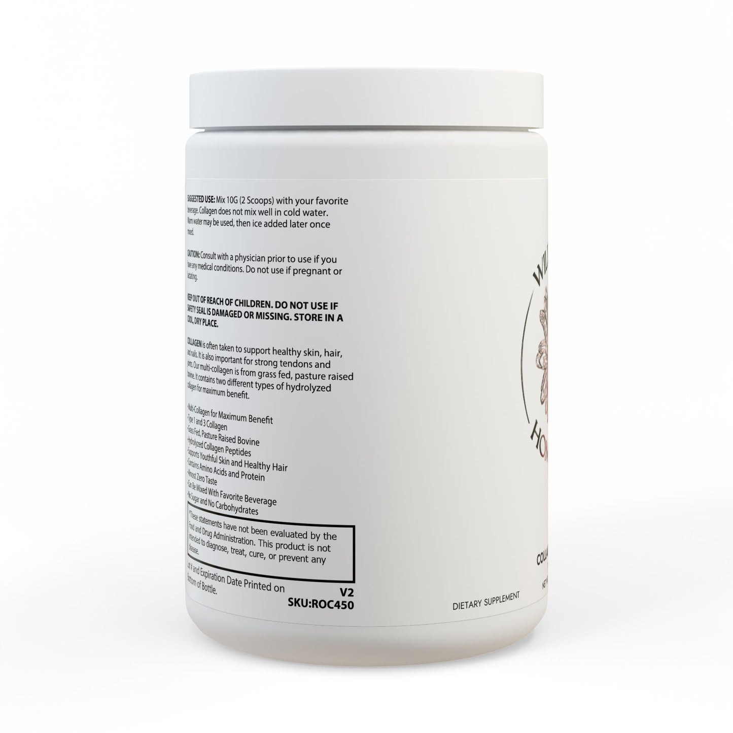 Collagen Peptides Type I & III Supplement (350g, 12.3oz) Herbal Remedies