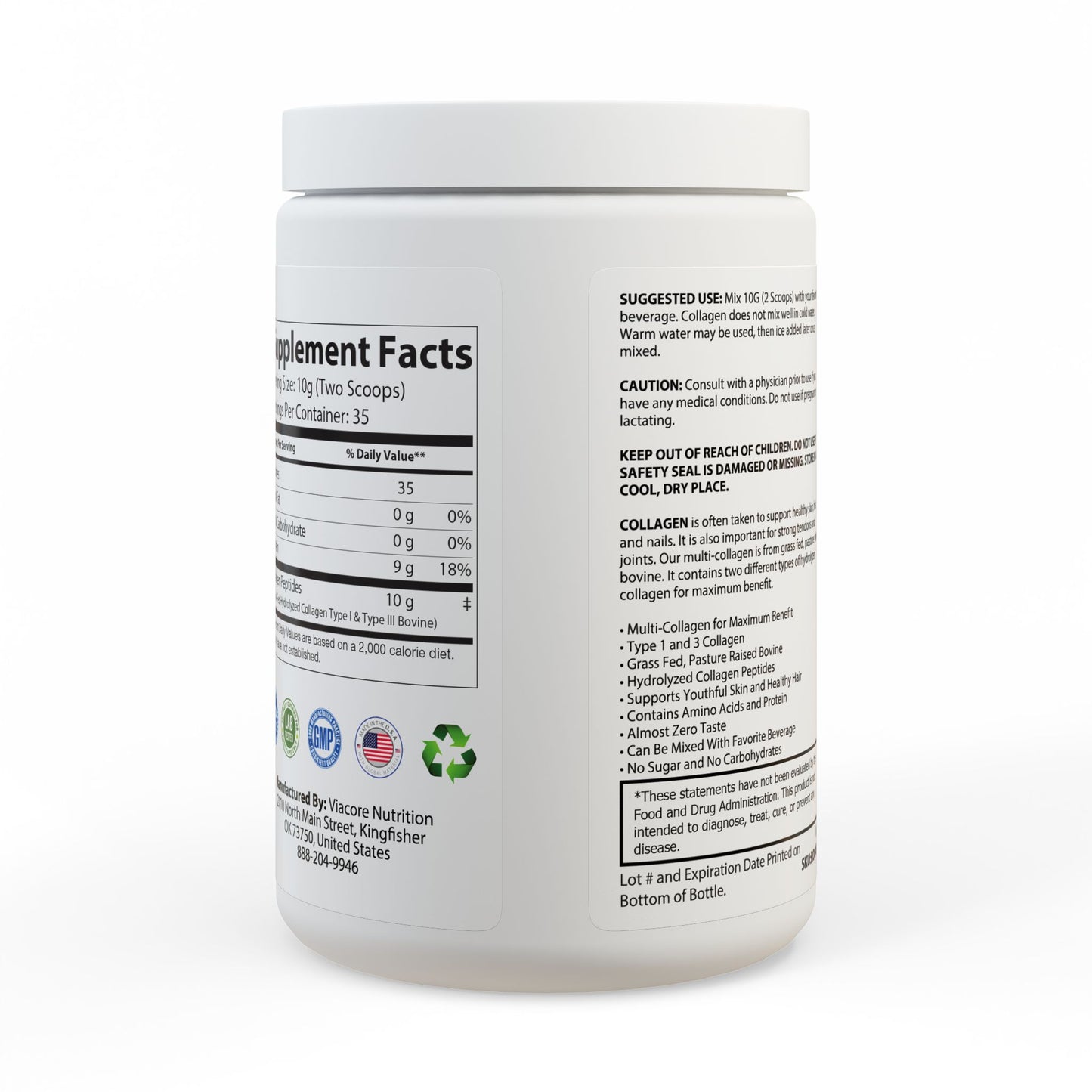Collagen Peptides Type I & III Supplement (350g, 12.3oz) Herbal Remedies