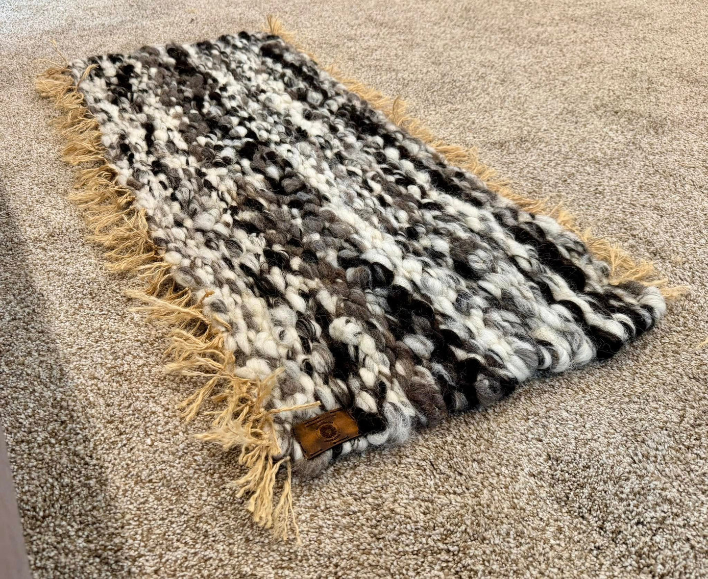 Hand Woven Sheep Wool Rug.