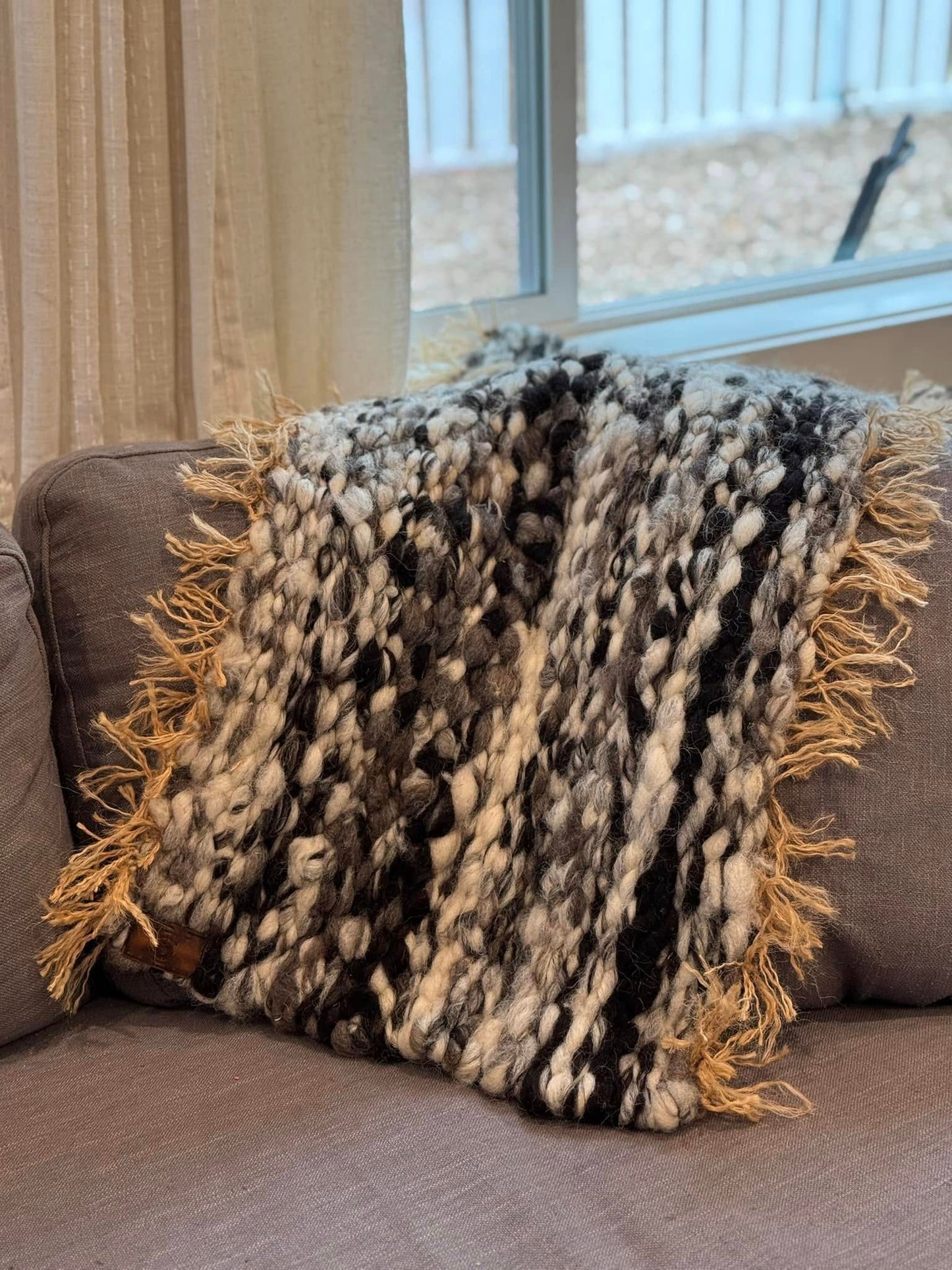 Hand Woven Sheep Wool Rug.