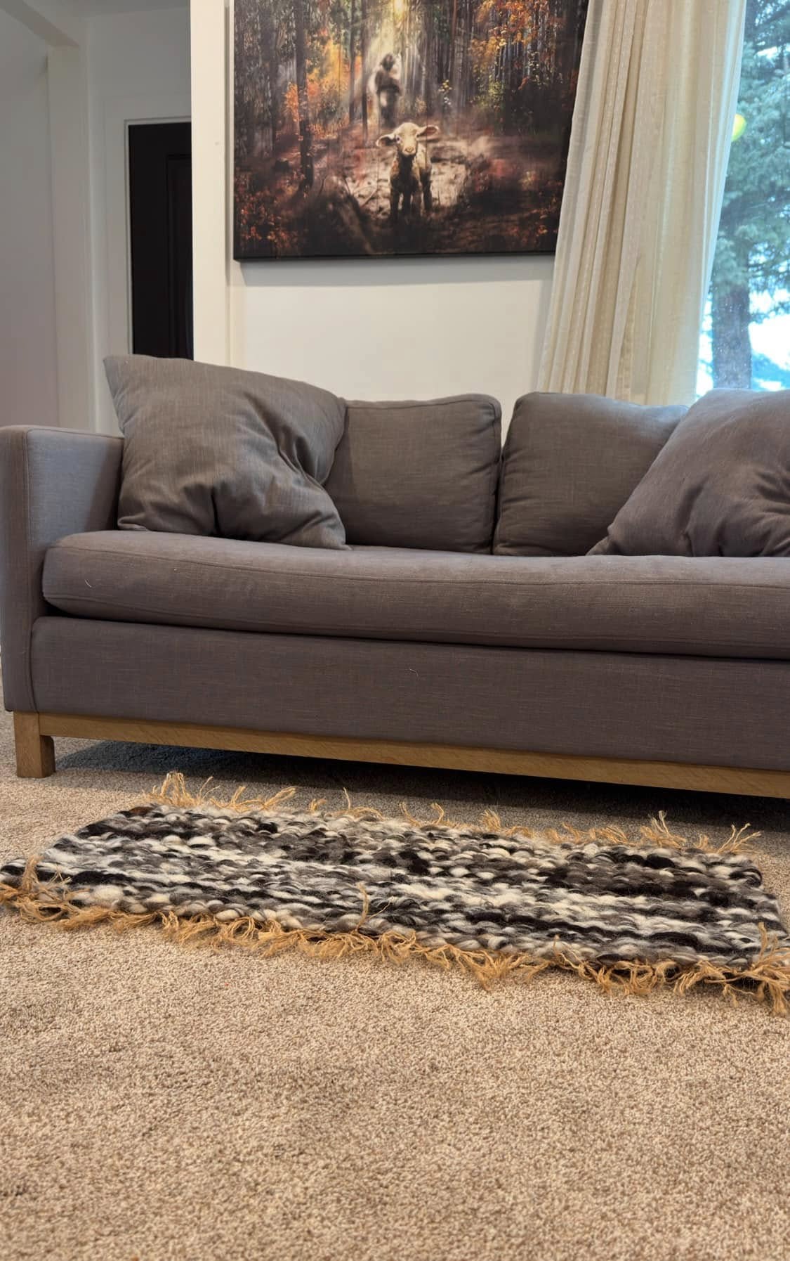 Hand Woven Sheep Wool Rug.