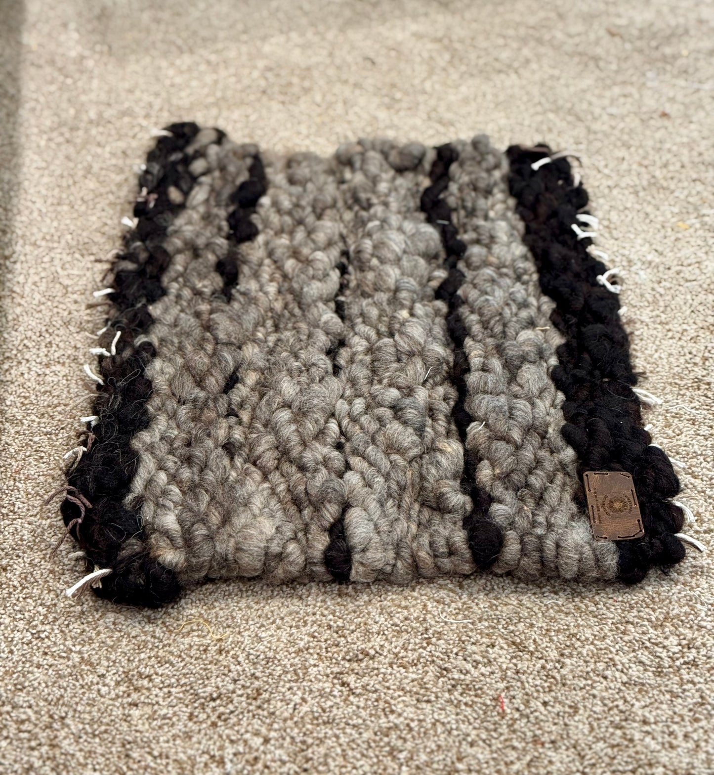 Hand Woven Sheep Wool Cat Mat Rug