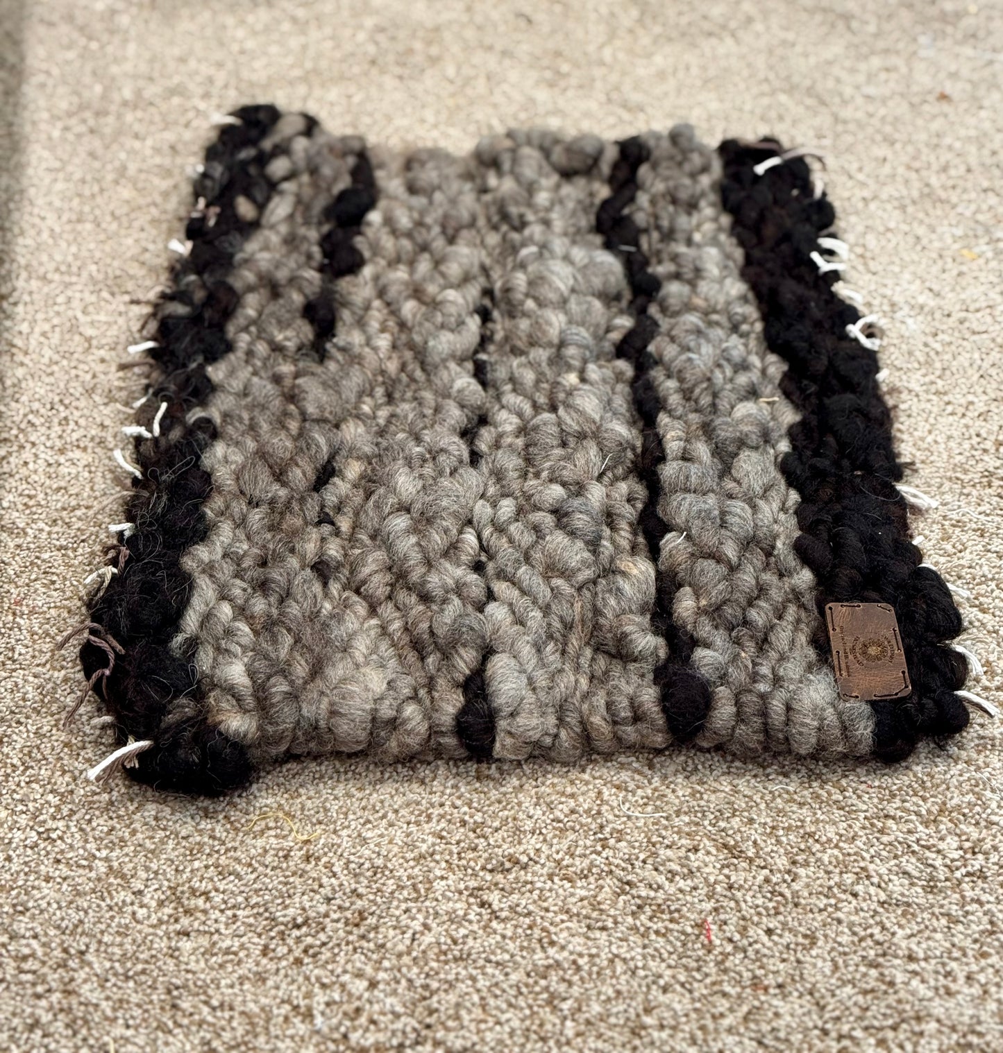 Hand Woven Sheep Wool Cat Mat Rug