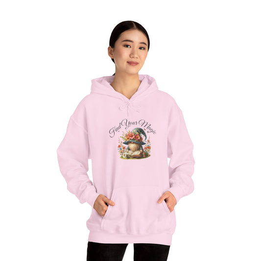 Gnome Reading Hoodie - Find Your Magic. Encourages Reading & Positive Changes In Our Lives