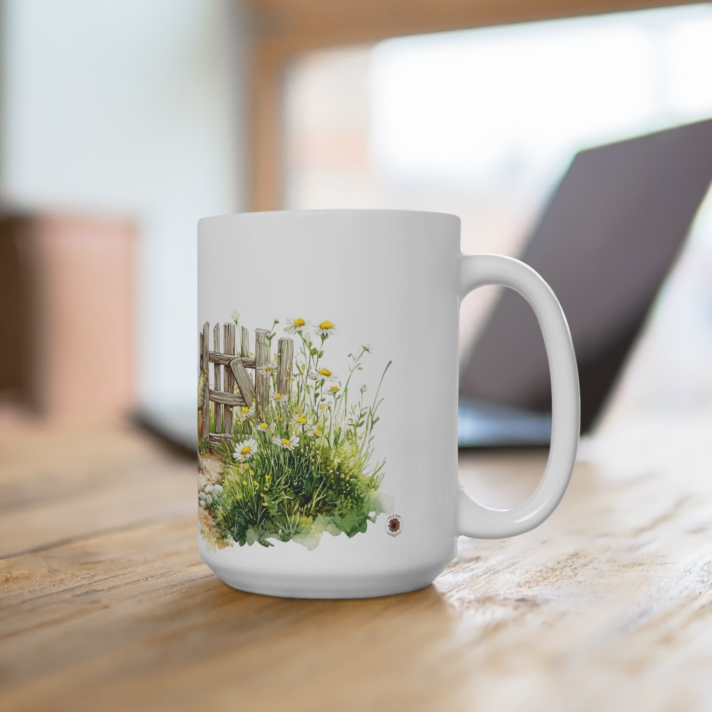 Mug 15oz Beautiful Fairy Sitting by Old Wood Gate Cup for Coffee Tea Hot Chocolate