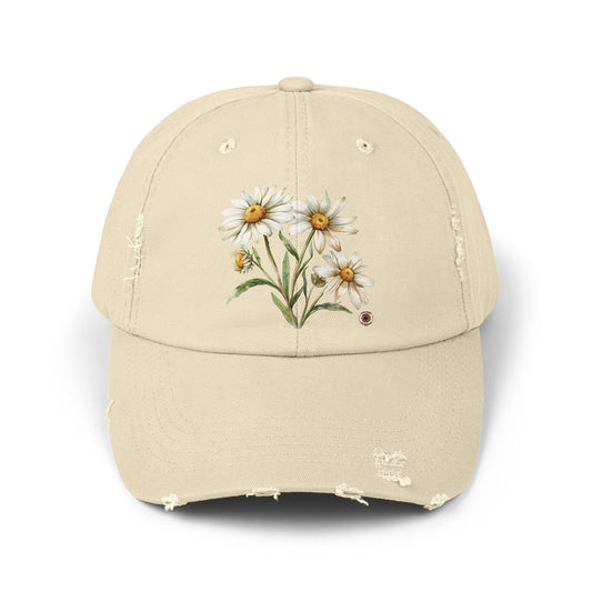 Distressed Floral Cap - Vintage Style Hat, Spring Accessory, Boho Gift, Outdoor Gear, Casual Fashion, Summer Headwear