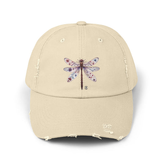 Floral  Bohemian Cap, Vintage Style Hat, Distressed Baseball Cap, Gift for Nature Lovers, Trendy Outdoor Accessory, Classy Cap