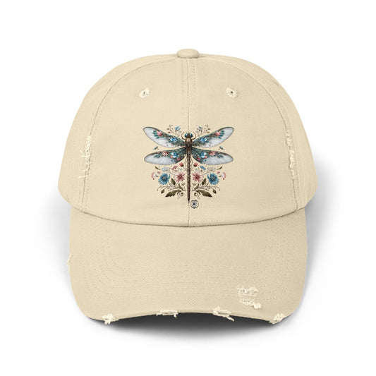 Distressed Cap - Beautiful Dragonfly Themed