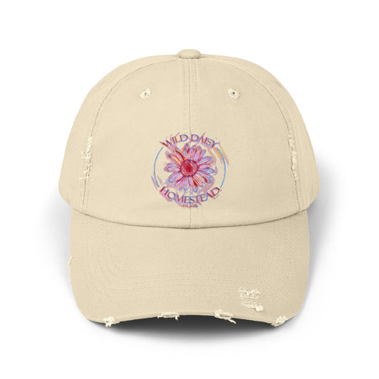 Distressed Cap/Hat  with Wild Daisy Homestead Logo
