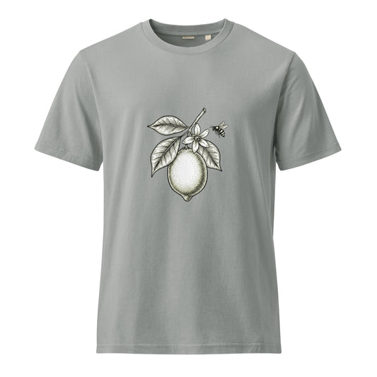 Whimsical Lemon and Bee Organic Cotton T-Shirt