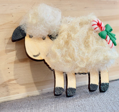 Wool Sheep Christmas Ornaments